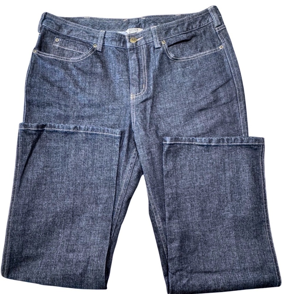 Duluth Trading Co Jeans Womens 14x29 Dark Wash Straight Leg Stretch Denim Indigo